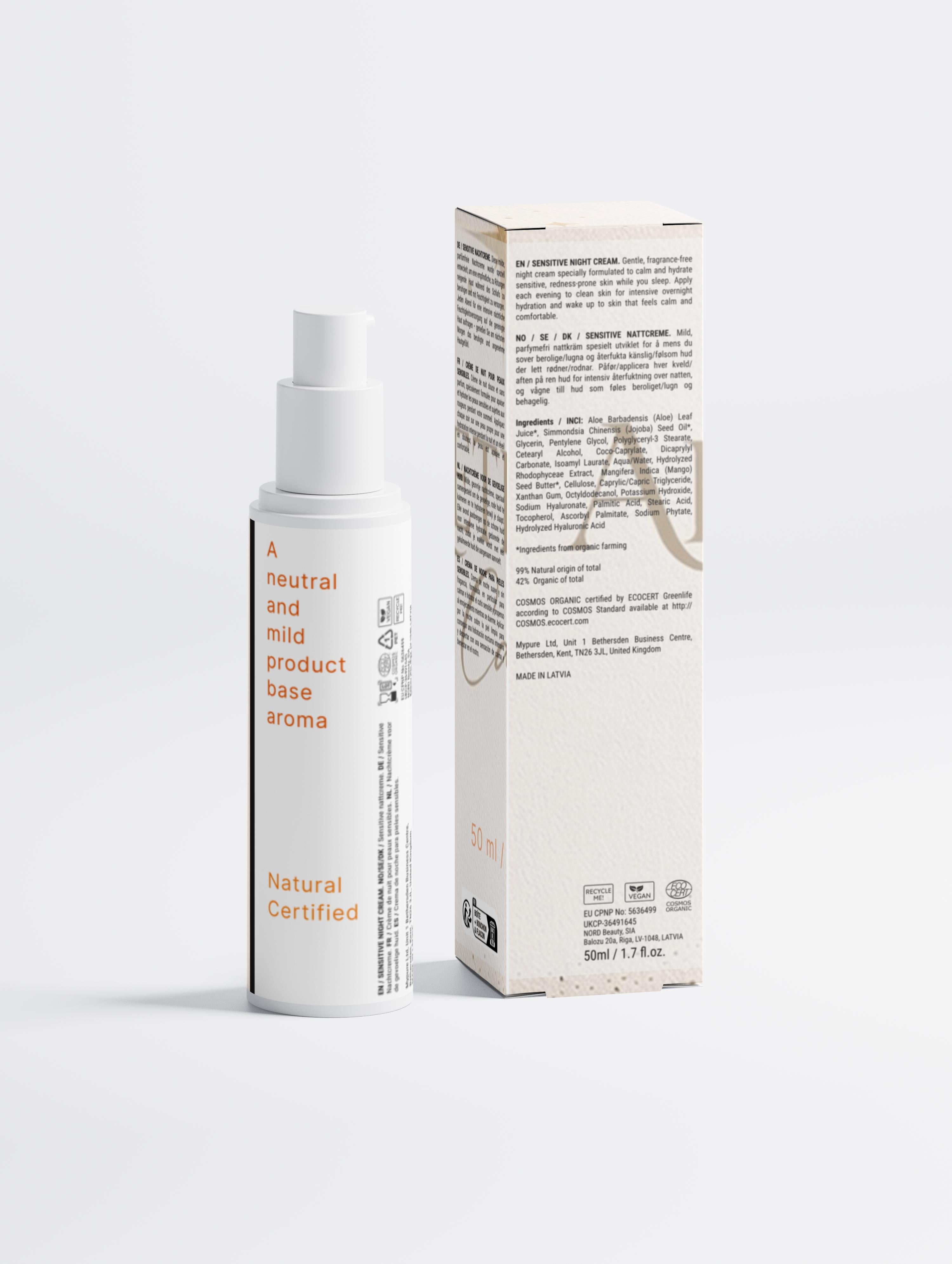 Sensitive Skin Overnight Cream, Fragrance-Free